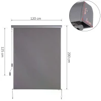 Outsunny Exterior Roller Shade Cordless Roller Shade Manual Patio Window Blind Pull Down Roller Sun Shade(m-3)