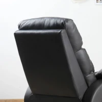 HOMCOM Poltrona Relax Reclinável Manualmente Estofada em PU com Apoio para os Pés Retrátil Assento e Encosto Acolchoados para Sala de Estar Escritório Dormitório 75x92x99cm Marrom(m-9)