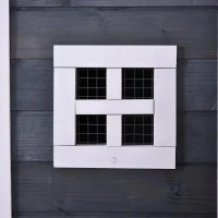 PawHut Galinheiro Exterior de Madeira Gaiola para Galinhas de 2 Níveis com Ninho Zona Aberta Teto Asfáltico Bandeja Removível e Rampa 175,4x95,5x100cm Cinza(m-8)