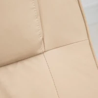 HOMCOM Poltrona de Massagem Elétrica com Banco para Apoiar os Pés Poltrona Relax Giratório Reclinável em até 145° com Controle Remoto e 10 Zonas de Massagem Estofado em PU 77x84x95cm Bege(m-9)