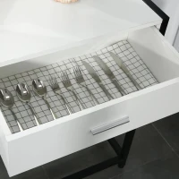 HOMCOM Consola Mesa de Entrada 120x34x81cm com 2 Gavetas e Pés Ajustáveis Móvel de Entrada de Estilo Moderno para Corredor Entrada Branco e Preto(m-10)