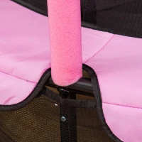 HOMCOM Trampolim para Crianças acima de 3 Anos Cama Elástica Infantil com Rede de Segurança e Estrutura de Aço para Interiores e Exteriores Carga 45kg 140x140x160cm Rosa(m-10)