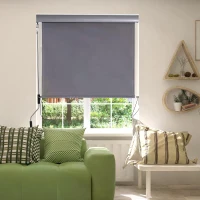 Outsunny Exterior Roller Shade Cordless Roller Shade Manual Patio Window Blind Pull Down Roller Sun Shade(m-7)