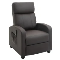 HOMCOM Poltrona de Massagem Reclinável com 2 Zonas de Massagem 8 Programas e 5 Níveis de Intensidade 68x88x98 cm Marrom Escuro(m-1)