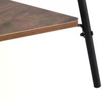 HOMCOM Metal Free Standing Hallway Coat Rack Tree with 6 Hooks and 2-Tier Storage Shelves(m-5)