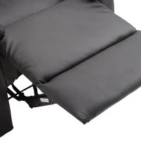 HOMCOM Poltrona Relax Reclinável Estofado em PU Poltrona de Sala de Estar com Apoio para os Pés Retrátil Encosto Alto Apoio para os Braços e Assento Acolchoado Grosso 80x97x107cm Preto(m-8)