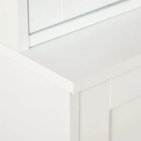 HOMCOM Vitrine para Sala de Estar Estante de Livros com 4 Portas e Prateleiras Superiores com Altura Ajustável Estilo Moderno Multiúso para Cozinha Escritório Dormitório 76x40x178,5 Branco(m-10)