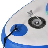 HOMCOM Soozier/HOMCOM Inflatable Stand Up Paddle Board with Durable Accessories SUP Carry Bag Non-Slip Deck Adj Paddle Pump Leash for Adults Kids Blue and White(m-5)