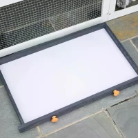 PawHut 2-Story Large Wooden Pet House Rabbit Hutch Bunny Cage Small Animal Habitat with Ramps Droppng Tray Lockable Doors Large Run Area Asphalt Roof for Outdoor Use(m-6)