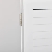 kleankin Armário Casa de Banho de Parede com 2 Portas de Persiana Prateleira Interior e Barra para Toalhas Móvel Auxiliar Suspenso Moderno Multiuso para Cozinha 60x23x60cm Branco(m-8)