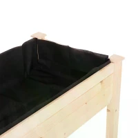 Outsunny Garden Wooden Planters， Non-Woven Fabric, Rectangular Raised Bed,Fir Wood，Indoor/Outdoor, 122.5Lx56.5Wx76H cm(m-13)