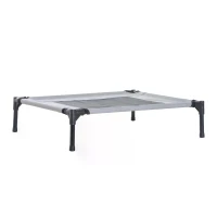 PawHut Raised Dog Bed Waterproof Elevated Pet Cot with Breathable Mesh UV Protection Canopy Grey, for Medium Dogs, 76 x 61 x 73cm(m-12)