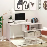 Homcom Bureau Informatique en Métal Chromé Blanc 255,5 x 94 x 31 cm(m-11)