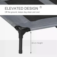 PawHut 92 cm Elevated Portable Dog Cot Cooling Pet Bed with UV Protection Canopy Shade(m-6)