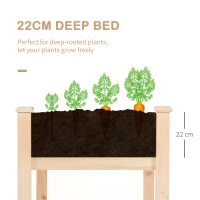 Outsunny Garden Wooden Planters， Non-Woven Fabric, Rectangular Raised Bed,Fir Wood，Indoor/Outdoor, 122.5Lx56.5Wx76H cm(m-6)