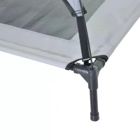 PawHut Raised Dog Bed Waterproof Elevated Pet Cot with Breathable Mesh UV Protection Canopy Grey, for Medium Dogs, 76 x 61 x 73cm(m-13)