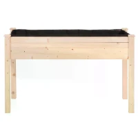 Outsunny Garden Wooden Planters， Non-Woven Fabric, Rectangular Raised Bed,Fir Wood，Indoor/Outdoor, 122.5Lx56.5Wx76H cm(m-10)