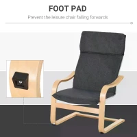 HOMCOM Set of 2 Linen Leisure Chair with Footstool, Modern Elegant Accent Chair with Wood Base Sponge Padded Cushion Headrest, Grey(m-6)