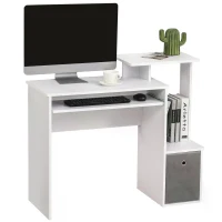HOMCOM Computer Desk with Sliding Keyboard Tray Storage Drawer Shelf Home Office Workstation(m-7)