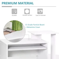 HOMCOM Computer Desk with Sliding Keyboard Tray Storage Drawer Shelf Home Office Workstation(m-5)