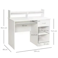 HOMCOM Modern Wooden Computer Desk Workstation with Keyboard Tray, Drawer & Monitor Stand for Home Office, Study(m-3)