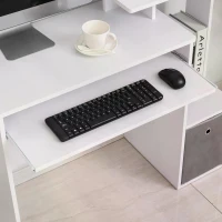 HOMCOM Computer Desk with Sliding Keyboard Tray Storage Drawer Shelf Home Office Workstation(m-13)