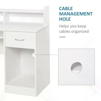 HOMCOM Modern Wooden Computer Desk Workstation with Keyboard Tray, Drawer & Monitor Stand for Home Office, Study(m-4)