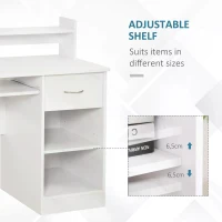 HOMCOM Modern Wooden Computer Desk Workstation with Keyboard Tray, Drawer & Monitor Stand for Home Office, Study(m-5)