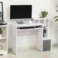 HOMCOM Computer Desk with Sliding Keyboard Tray Storage Drawer Shelf Home Office Workstation(m-9)