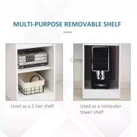 HOMCOM Modern Wooden Computer Desk Workstation with Keyboard Tray, Drawer & Monitor Stand for Home Office, Study(m-7)