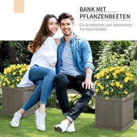 Outsunny tuinbank met 2 plantenbakken 176 cm x 38 cm x 40 cm(m-4)
