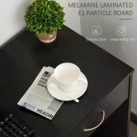 HOMCOM Modern Computer Work Desk Table Study w/ Shelf Drawer Standing Writing Station Display Stylish Storage Compact Black(m-6)