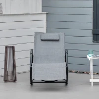 Outsunny Espreguiçadeira de Balanço de Exterior para Jardim Terraço Pátio Carga Máxima 160Kg 61x160x79 cm Cinza(m-2)