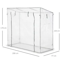 Outsunny 200x77x170cm Walk-in Garden Greenhouse Patio Hot House with Durable Steel Frame Outdoor Tomato Plant House(m-3)