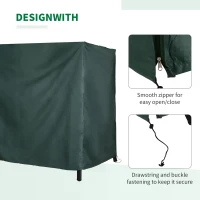 Outsunny 600D Oxford Patio Swing Chair Cover Outdoor Garden Furniture Rain Protection Protector Waterproof Anti-UV Green 205L x 124W x 164H cm(m-6)