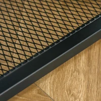 HOMCOM Mesa Consola 108x28x85cm Mesa de Entrada com Bancada de Vidro Temperado Prateleira e Grade Inferior Estrutura de Aço para Corredor Sala de Estar Preto(m-8)