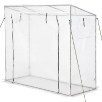 Outsunny 200x77x170cm Walk-in Garden Greenhouse Patio Hot House with Durable Steel Frame Outdoor Tomato Plant House(m-11)