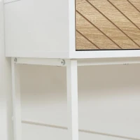 HOMCOM Mesa Consola 100x30x75cm Mesa de Entrada Moderno com 2 Gavetas de Armazenamento e Estrutura de Metal para Corredor Sala de Estar Branco(m-10)