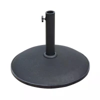 Outsunny 25kgs Round Parasol Base Concrete Umbrella Weight Stand Patio Outdoor Black Dia 49cm(m-11)