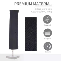 Outsunny Garden Parasol Cover Waterproof Outdoor Cantilever Banana Umbrella Protector 420D Oxford Fabric 200CM(m-4)