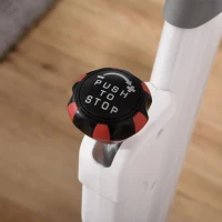 HOMCOM Bicicleta Estática com Volante de Inércia de 8 kg Bicicleta Estática com Assento e Guiador Ajustáveis em Altura Tela LCD Pulsômetro e Rodas para Casa 125x50x98-107cm Branco(m-11)