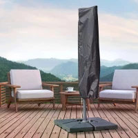 Outsunny Garden Parasol Cover Waterproof Outdoor Cantilever Banana Umbrella Protector 420D Oxford Fabric 200CM(m-10)