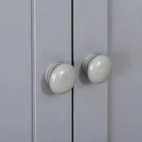 HOMCOM Armário de Sala de Estar com 1 Gaveta 2 Portas e Prateleira Interior Ajustável Móvel Auxiliar de Armazenamento Multiuso para Casa de Banho Cozinha Sala de Jantar 60x30x80cm Branco e Cinza(m-8)