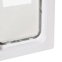 PawHut Porta para Cães e Gatos com Fechadura Magnética 2 Vias de Sistema de Bloqueio Porta para Animais de Estimação para Entrada e Saída Fácil de Instalar 31,5x5,5x39cm  Branco(m-10)