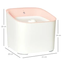 PawHut Dispensador de Água para Gatos 3L Fonte de Água Automática para Cães e Gatos com Sensor Infravermelho 3 Modos e Luz Indicadora LED 21x20x18cm Branco e Rosa(m-3)