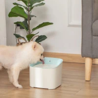 PawHut Dispensador de Água para Gatos 3L Fonte de Água Automática para Cães e Gatos com Sensor Infravermelho 3 Modos e Luz Indicadora LED 21x20x18cm Branco e Azul(m-2)