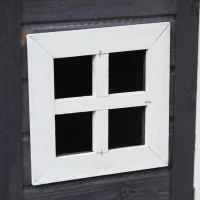 PawHut Galinheiro de Madeira Exterior Gaiola para Galinhas com Caixa Ninho Teto Asfáltico Bandeja Removível Janela e Rampa 170x81x110cm Cinza(m-5)