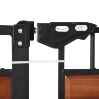 PawHut Barreira de Segurança para Cães Extensível para Portas Escadas 74-105cm com 2 Extensões de 10 e 15cm com 2 Portas e Fechadura Automática Aço Preto(m-10)
