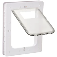 PawHut Porta para Cães e Gatos com Fechadura Magnética 2 Vias de Sistema de Bloqueio Porta para Animais de Estimação para Entrada e Saída Fácil de Instalar 31,5x5,5x39cm  Branco(m-1)