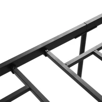 HOMCOM Estrutura de Cama Dupla de Metal para Colchão 135x190cm com Pés de 35cm Estrutura de Cama de Casal com Espaço em Baixo de Armazenamento 141,5x195x35cm Preto(m-10)